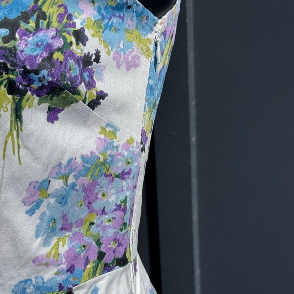 Floral Laura Ashely Dress - White and Blue - Picture 5 of 10